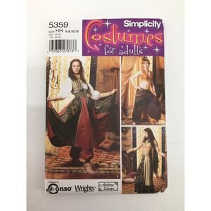 Simplicity Sewing Pattern 5359 Gypsy Belly Dancer Ren Faire Costume 6-12 UNCUT